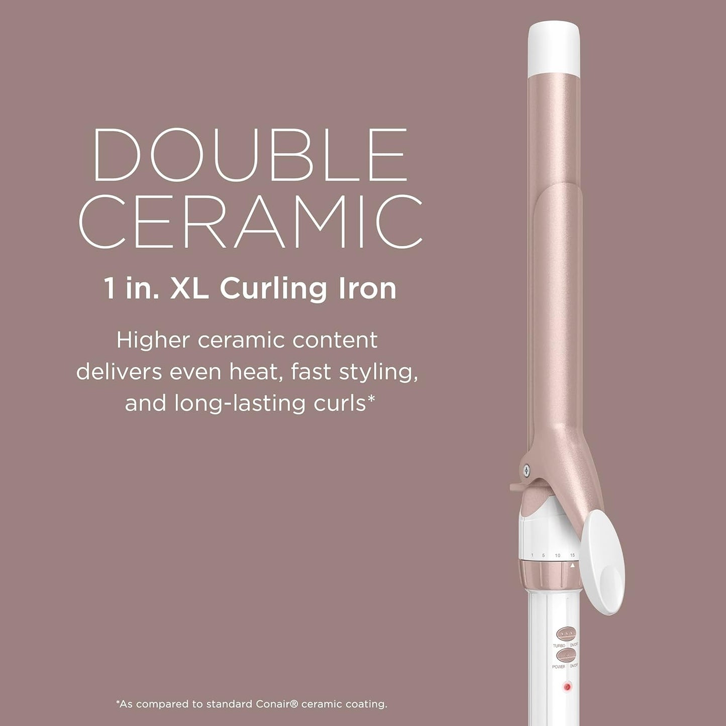 Conair Double Ceramic 1-Inch Curling Iron | Classic Curls | White/Rose Gold