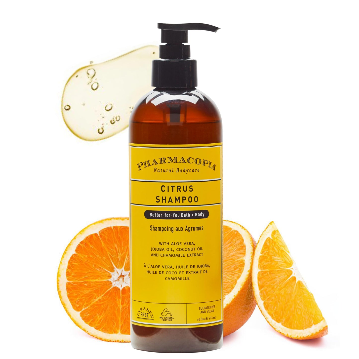 Pharmacopia Citrus Shampoo - Natural Hair Care with Plant Based & Organic Ingredients Aloe Vera, Jojoba Oil, Coconut Oil, and Ch