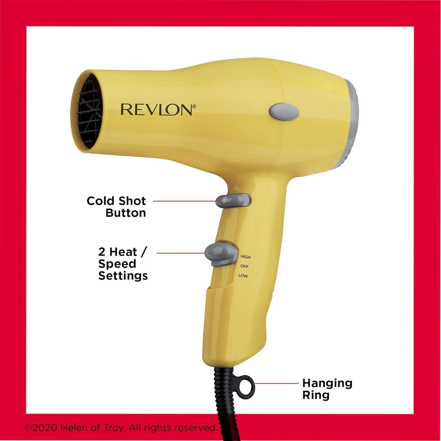 REVLON 1875W Travel Hair Dryer – Lightweight, Salon-Style Blowouts | Black