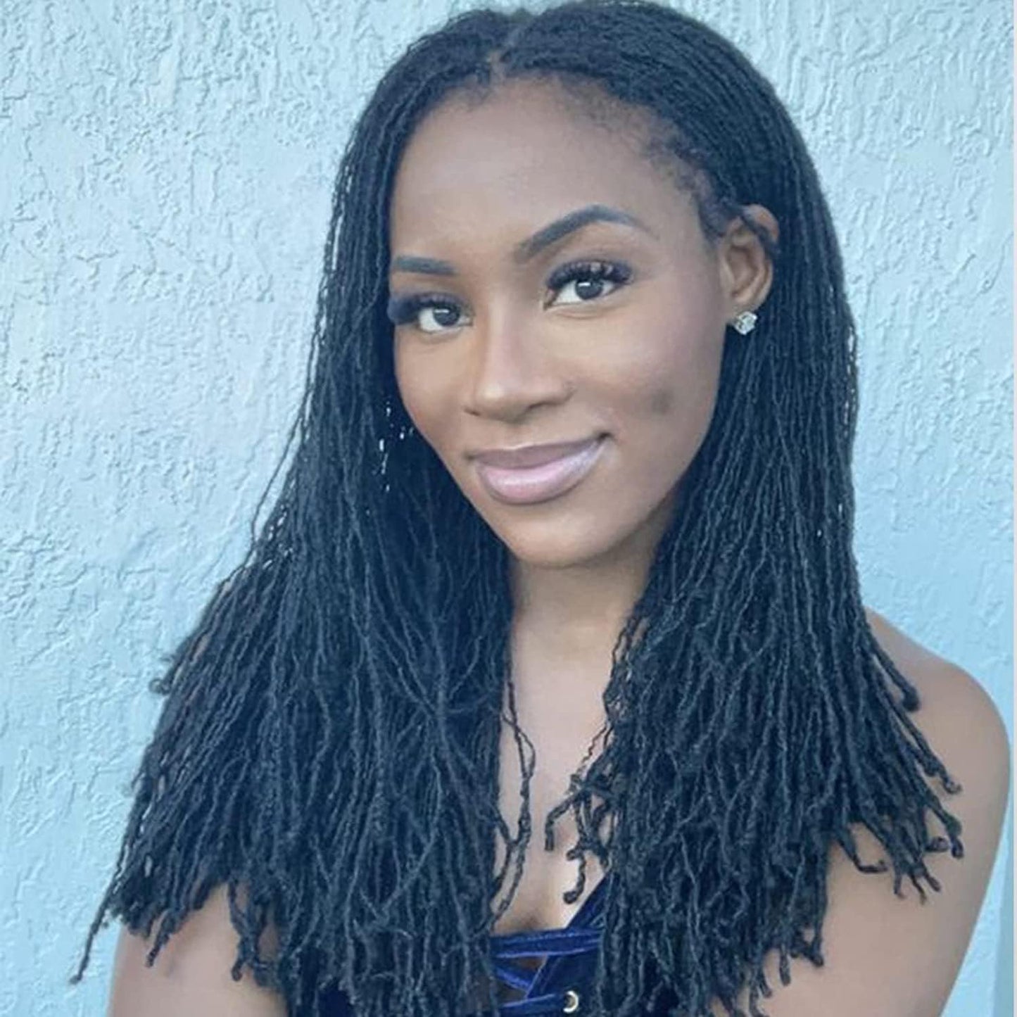 Loc Extension Human Hair 14 Inch 100 Strands 0.2Cm Width 100% Full Handmade Permanent Loc Extension Human Hair For Women/Men Can