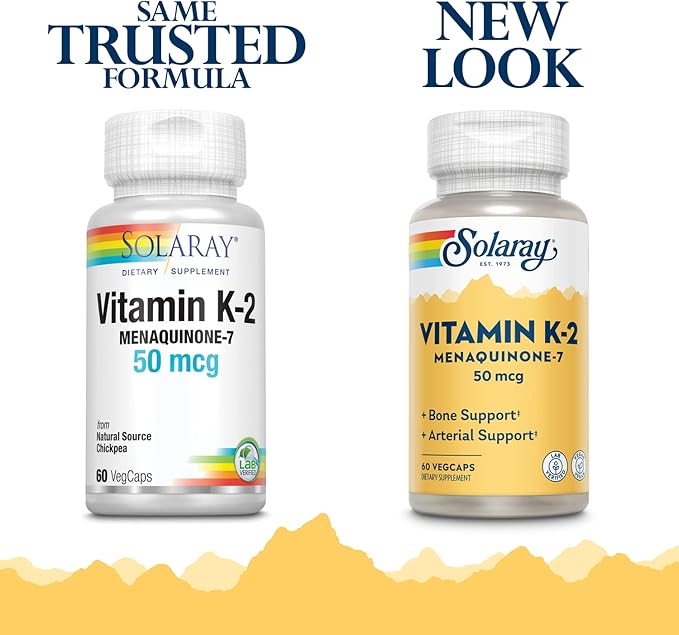 SOLARAY K-2 Mk-7 50 Mcg VCapsules | 60 Count