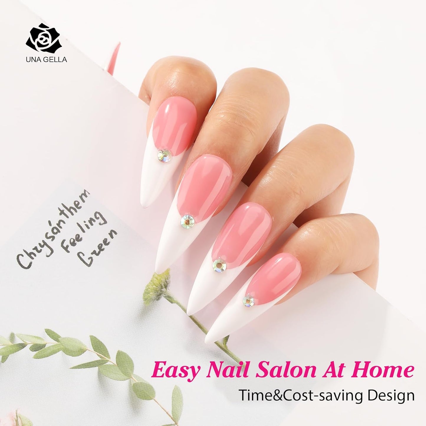 UNA GELLA Square Toe Nail Tips | 504 Pcs Soft Gel Full Cover | DIY Pedicure