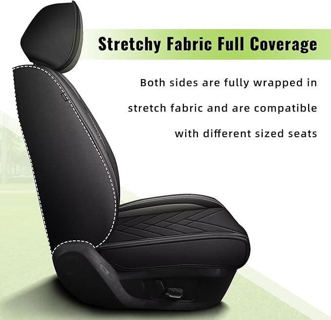AOMSAZTO Car Seat Covers Fit for Cadillac XT4 2019-2026 Front Seat Cover Waterproof Faux Leather Automotive Auto Interior Protector Cushion (2 Seats,Black)