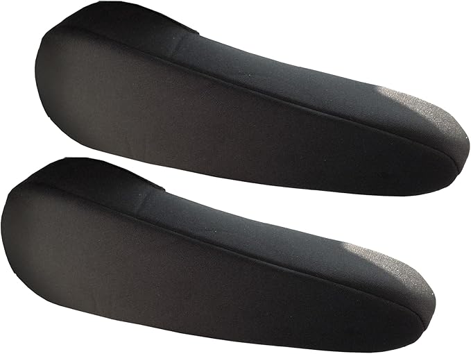 FH Group Flat Cloth Fabric Armrest Cover Semi-Universal Fit, One Pair Black