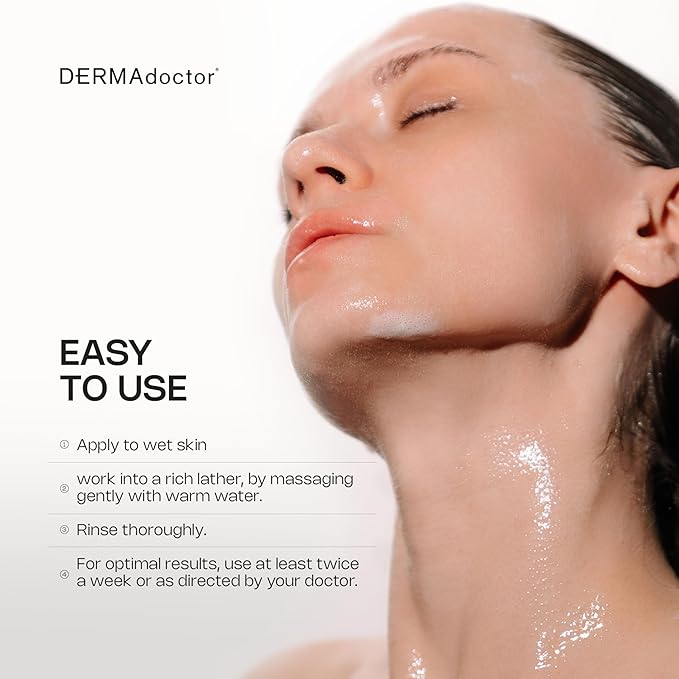 DERMAdoctor Tranquility Cleanser Dermatologist Formulated 2% Pyrithione Zinc for face body & Scalp - 7.10 oz