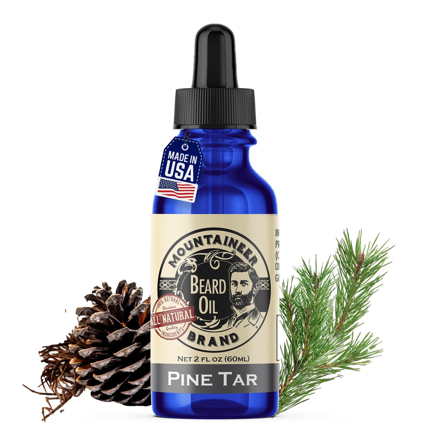 Mountaineer Brand Beard Oil - Wv Pine Tar Scent - 100% Natural Conditioner And Softener For Men - Hydrates And Moisturizes For B