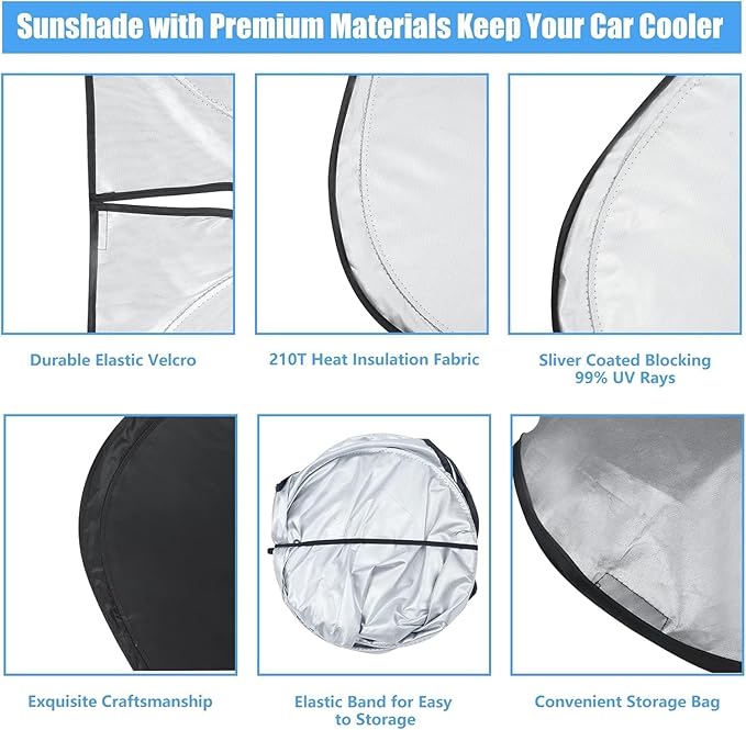 Windshield Sun Shade Fit 2026 2025 2024 2023 2022-2019 Toyota RAV4 Prime LE Hybrid XLE XLE Premium Adventure TRD Off Road Front Window Sunshade Accessories SUV Sun Visor UV Protector Heat Shield Cover
