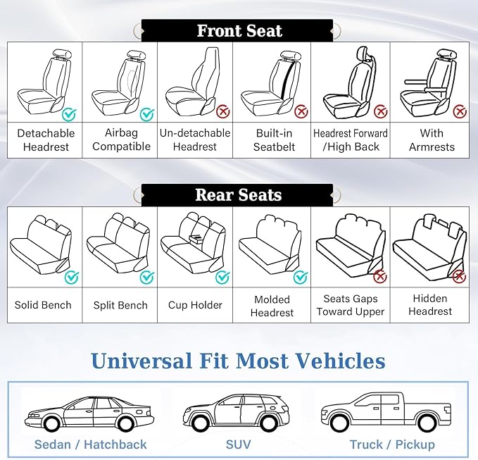 Coverado Leather Seat Covers, Car Seat Cover Front Seats, Waterproof Seat Covers, Luxury Faux Leather Car Seat Protectors, Red Car Seat Cover, Automotive Seat Covers Universal Fit for Most Cars