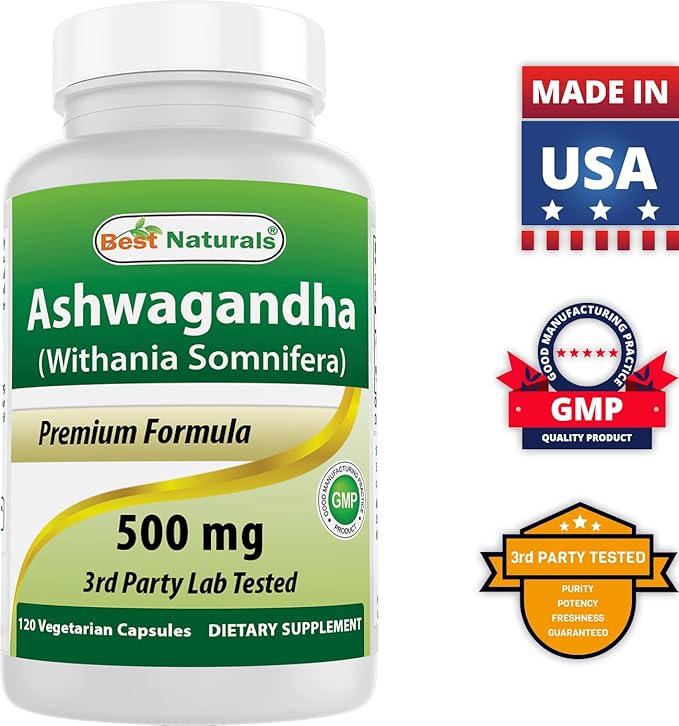 Best Naturals L-Theanine 200mg & Ashwagandha Extract 500 Mg