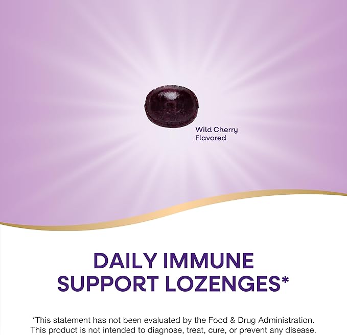 Nature’s Way Sambucus Immune Lozenges, High Potency Vitamin C, Elderberry, Wild Cherry Flavored, 24 Lozenges (Packaging May Vary)