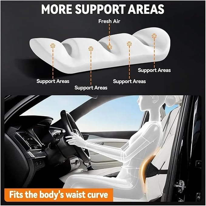 1 Piece Automotive Seat Lumbar Support Pillow for Kia EV6 2022-2025 2026, Driving Lower Back Cushion Ergonomic Orthopedic Posture Rest