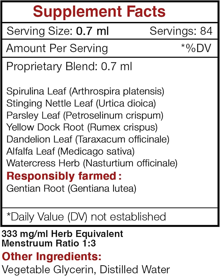 Secrets of the Tribe - Iron Secret, Herbal Supplement Blend Drops Alcohol-Free Liquid Extract. Iron Rich Formula 2 Fl Oz