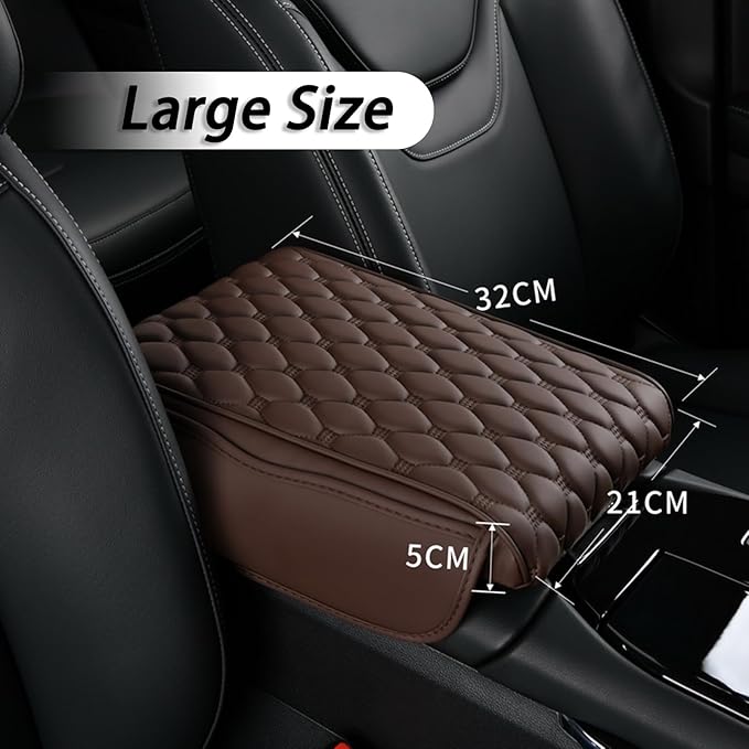 Car Center Console Cover for Toyota Venza 2008-2015 2021 2022 2023 2024 2025, Thick Armrest Cushion Pad with Side Storage Pockets, Center Console Protector, Arm Rest Cover