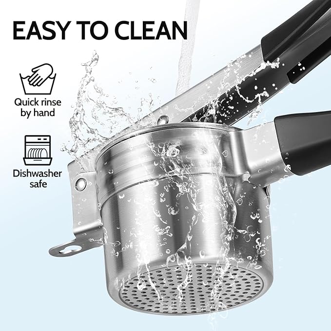 Potato Ricer, Sopito Upgraded Stainless Steel Potato Masher with 3 Interchangeable Discs, Heavy Duty Kitchen Tool Gadget