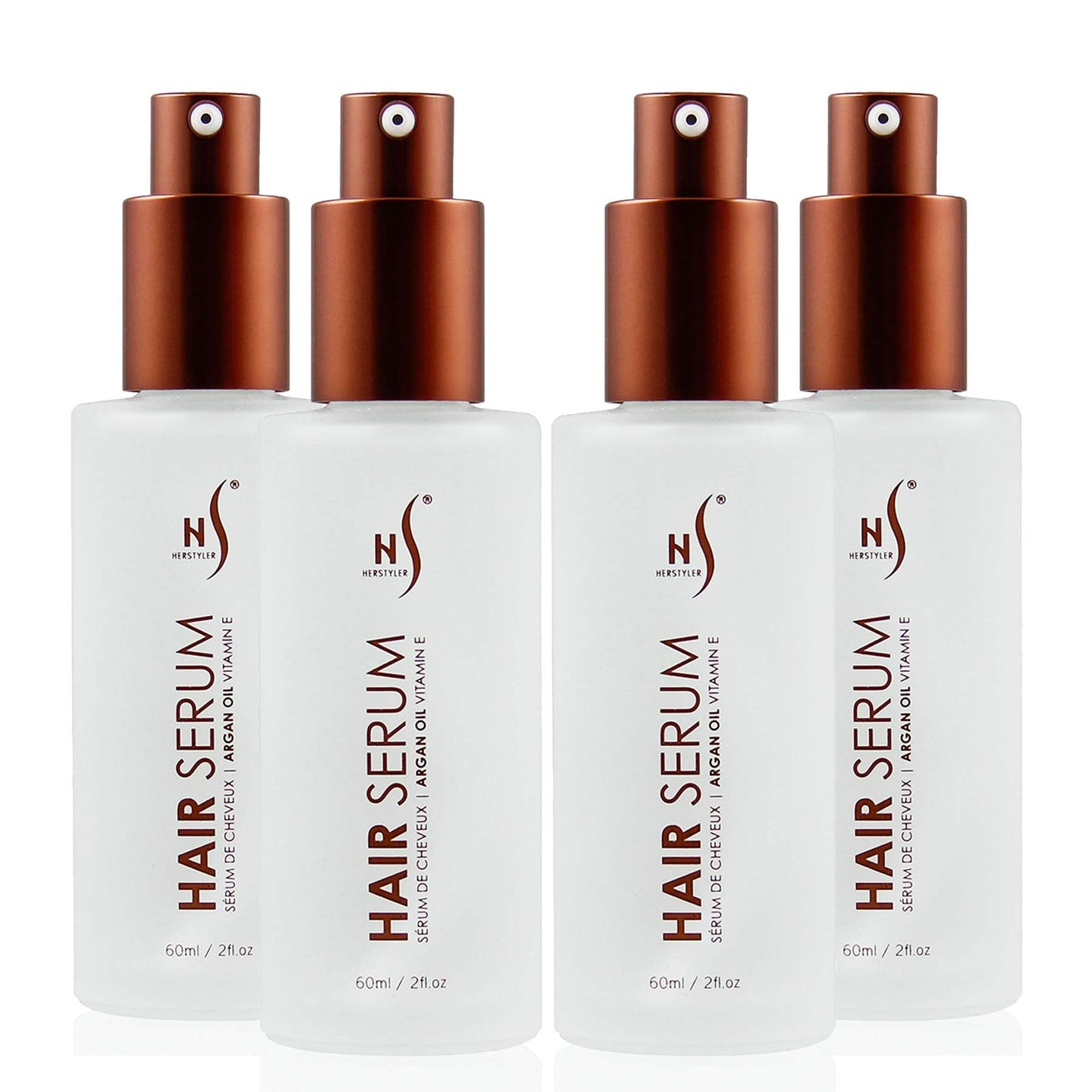 Herstyler Serum, 4 Pack - Hair Styling Agent With Argan Oil For Dry, Damaged Hair - Frizz Control Serum For Straightening, Shine