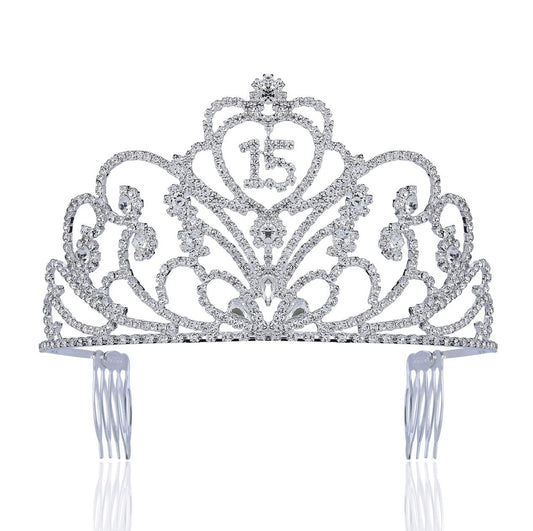 Quinceanera Coronas De Quinceaeras Sweet 15 Fifteen 15Th Birthday Party Clear White Austrian Rhinestone Crystal Princess Hair Je