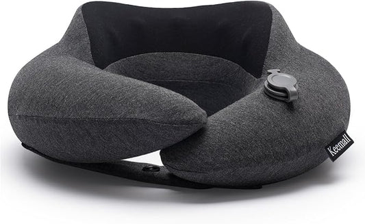 Inflatable Neck Pillow, Premium Travel Neck Pillow for Airplane Headrest Sleep - 3rd Generation, Double Comfort Plane Pillow for Long Flight