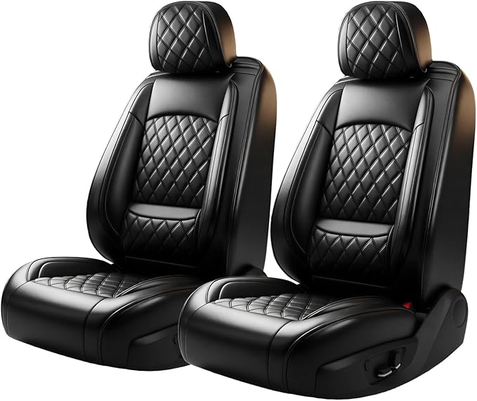 Fit RLX Car Seat Covers for Acura RLX 2013-2020 - Premium Leather, Waterproof, All-Weather, Airbag Compatible, Breathable, Easy Install, Seat Protectors, Only 2 Front seat Covers, Black