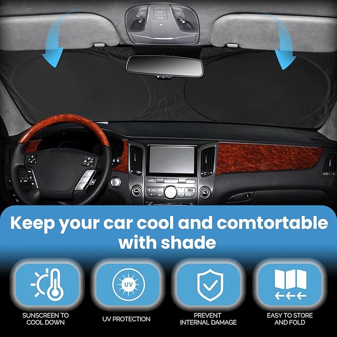 Custom Fit Toyota Corolla Cross Windshield Sunshade for 2022-2026 Toyota Corolla Cross (Not fit Corolla Sedan) Front Window Shield Cover for Windshield Sun Visor Protector Block UV Rays