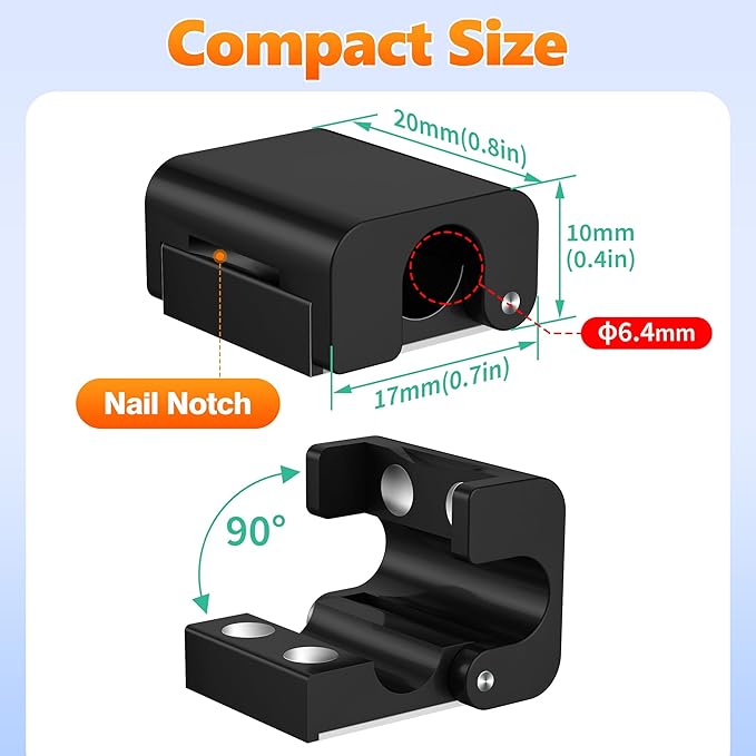 AGVEE 4 Pack Magnetic Cord Organizer Clips, 10mm Ultra-Thin Aluminum Cable Management Holder, 2 Pairs of Strong Magnets Keeper for Home Desk Office Gadgets Accessories, Residue-Free Tape, Black
