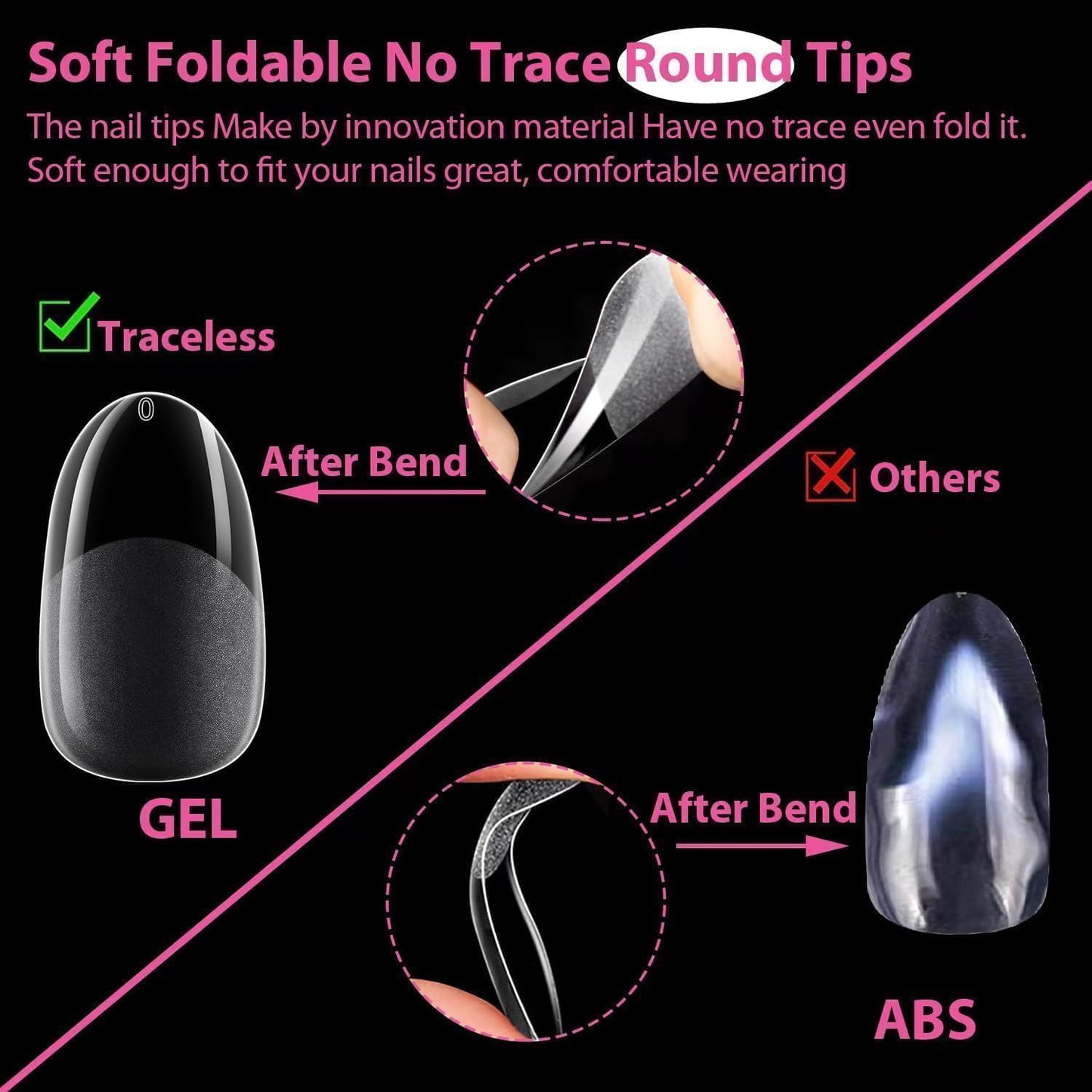 UNA GELLA Square Toe Nail Tips | 504 Pcs Soft Gel Full Cover | DIY Pedicure