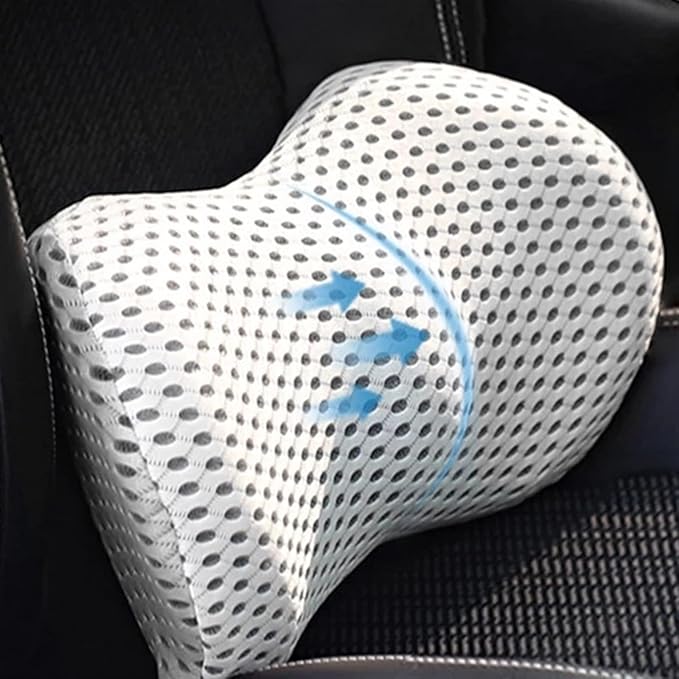 Lumbar Support Pillow for Car Seat, Mesh Office Chair Back Support Cushion, Ergonomic Back Pillows for Carseat,Office Chair,Desk,Wheelchair(Black-White)