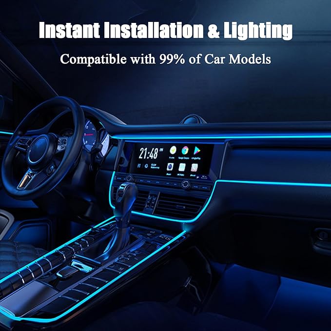 Car Interior Lights for Mercedes Benz/AMG SLK SLC R170 R171 R172 SLK 55 32/SLK 350 280 250 200 LED Car Interior Atmosphere Lamp Car Ambient Lighting Kits,Ice Blue