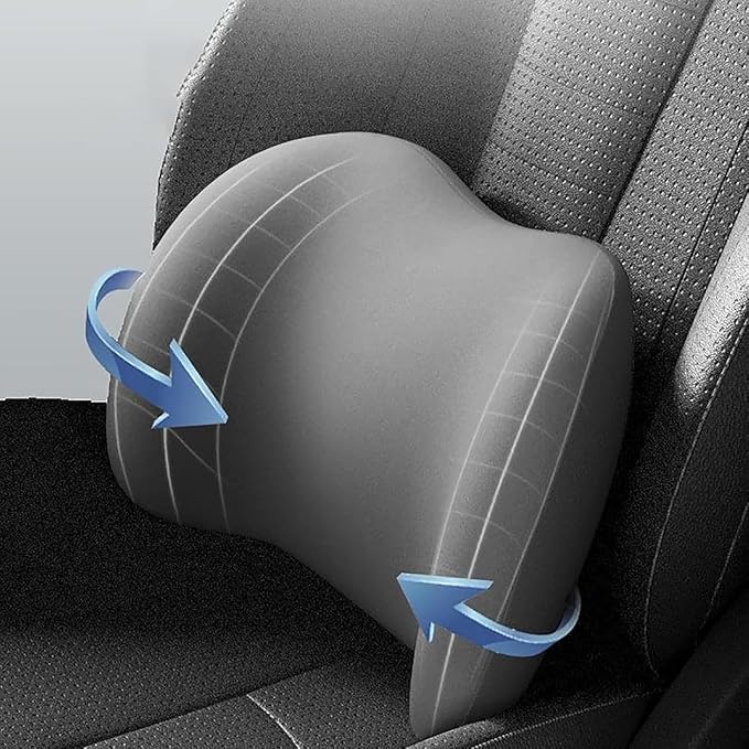 Headrest Lumbar Pillows Car Seat for Ford F150 2011-2025, Ergonomic Neck Back Support Cushion, Comfortable Breathable Washable Cover, Memory Foam, Gray