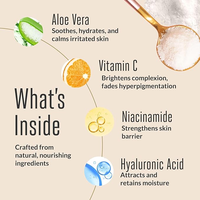 acorn+oak Vitamin C Face Serum - Natural Anti-Aging Serum with 10% Vitamin C, Aloe, Niacinamide, & Hyaluronic Acid, Soothing Skin Care, Firms & Evens Skin Tone, Dark Spot Remover for Face (1 fl oz)