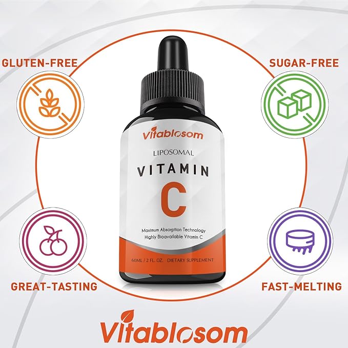 Liposomal Vitamin C 2000mg Liquid for Adults, High Absorption VIT C, Maximize Vitamin C, Good for Immune System & Antioxidant, 60ML (10 Bottles)