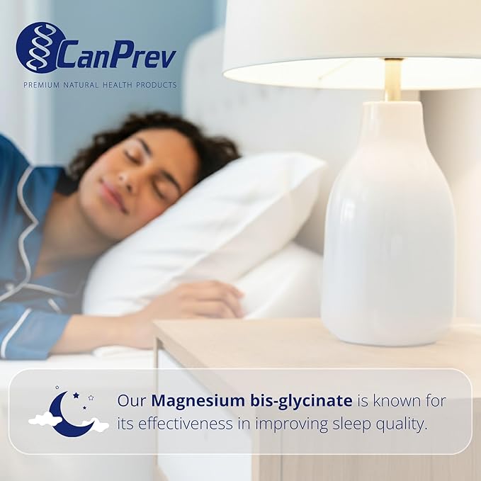CanPrev Magnesium BisGlycinate Gentle 200mg, 240 v-Caps 240-Day Supply - Pure Elemental Magnesium Supplement, Supports Bone and Muscle Function, Gentle on Stomach, Perfect for Daily Magnesium Needs