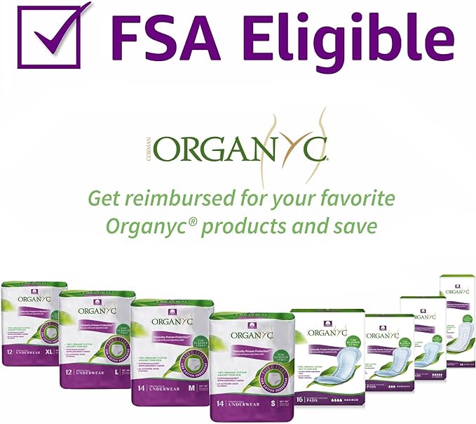 Organyc Bladder Control Underwear for Women - Organic Cotton Protective Underwear for Incontinence, Leak Protection, Odor Protection and Sensitive Skin, X-Large, 48 Count