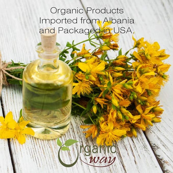 Organic Way St. John's Wort Whole (Hypericum perforatum) - Herbal Tea | European Wild-Harvest | Organic, Kosher & USDA Certified | Vegan, Non GMO & Gluten Free | Origin - Albania (1/4LBS / 4Oz)
