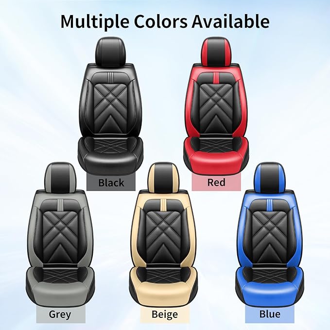 CX-50 Car Seat Covers Fit for Mazda CX-50 2023-2026, Full Coverage Premium Leather Waterproof Breathable Seat Covers, Automotive Seat Protectors, Airbag Compatible(2 Front Seats, Black Beige)