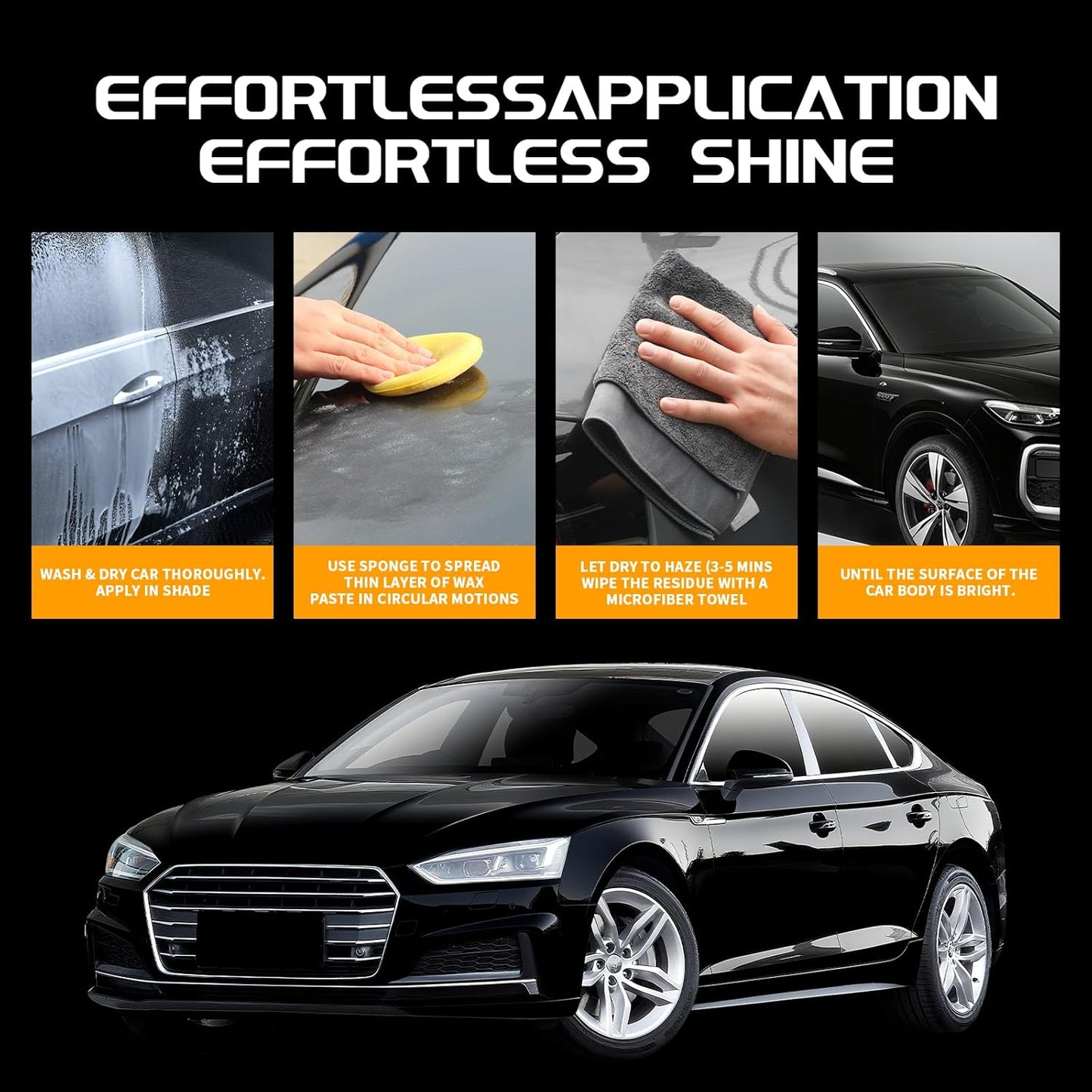 Car Wax for Dark Color Cars | Black, Charcoal, Midnight Blue | Liquid Depth & Sun Swirl Defender | 180g
