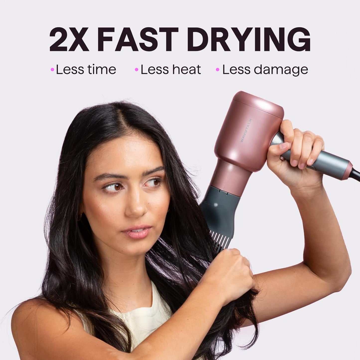 Wavytalk 1875W Ionic Hair Dryer | Diffuser & Comb for Curly Hair | Black