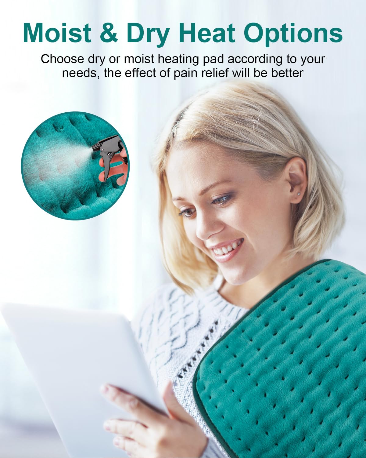 Heating Pad for Back Pain Relief with 6 Heat Settings, 4 Auto-Off, Gifts for Women Mom Men Dad, Electric Heating Pads for Cramps/Abdomen/Waist/Shoulder, Moist Dry Heat Options, 12" x 24"