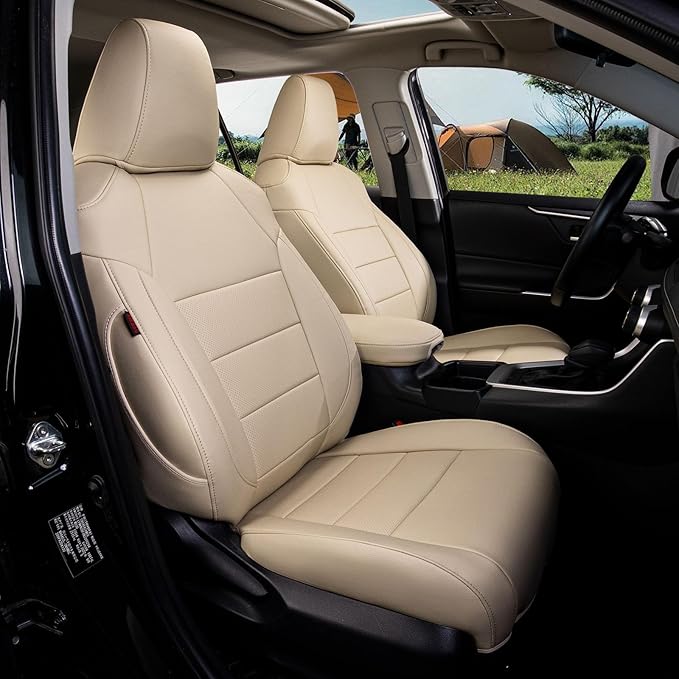 coverdream 2026 Rav4 Seat Covers Custom Fit for 2026 Toyota Rav4 Hybrid (LE,XLE Premium) SUV,Full Set Luxury Waterproof Leather Car Seat Protector