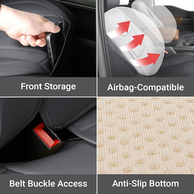Coverland Custom Fit Car Seat Covers for SUV Compatible with [2022-2026 Hyundai Tucson] Premium Car Seat Cover Water Resistant Leather Non-Slip Interior Protector [Full set Dark Gray - Size Chart X58]