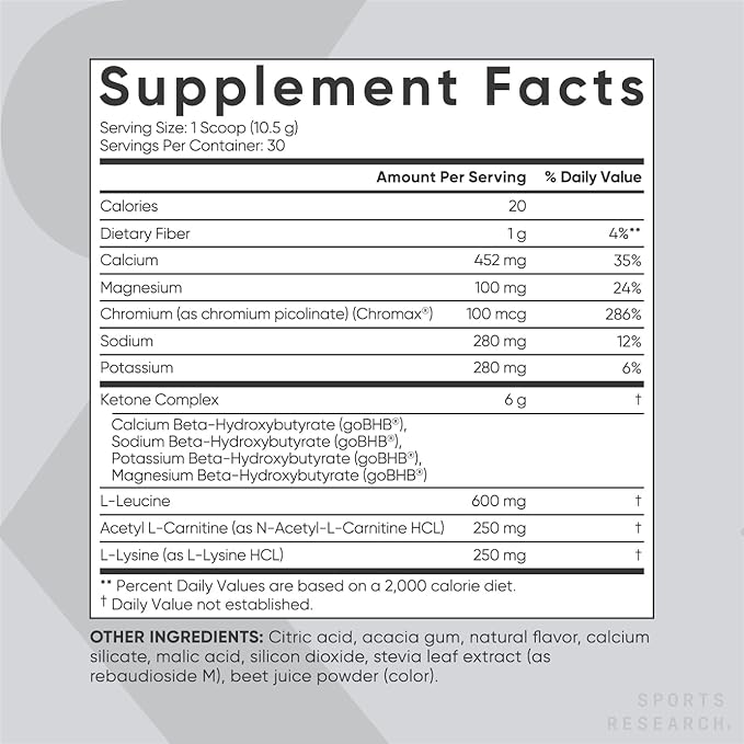 Sports Research Keto Plus Exogenous Ketones with goBHB - 30 Servings | Keto Electrolyte Powder for Hydration, Energy, Focus & Ketosis | Keto Certified, Vegan Friendly (Fruit Punch)