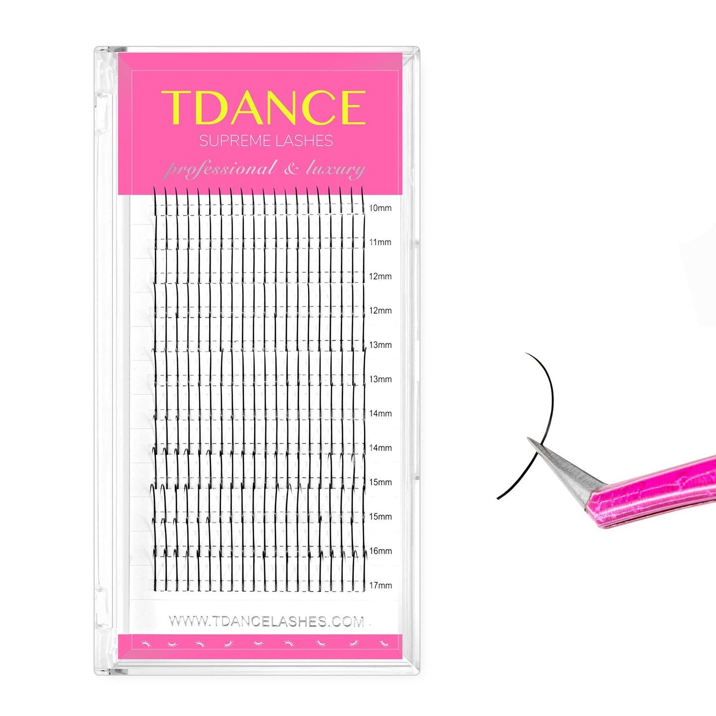 Tdance Premade Spikes Eyelash Extension Supplies Thickness 0.07 C Curl Mix 10-17Mm Matte Black Eyelash Extensions Spikes Fans(Sp