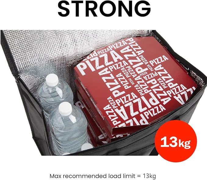 NZ home Insulated Bags for Food Delivery (XL Plus) Grocery Shopping Cooler Bag, Pizza Delivery, Hot & Cold Catering Tote, Reusable, Foldable & Heavy Duty (2 Pack, Orange)