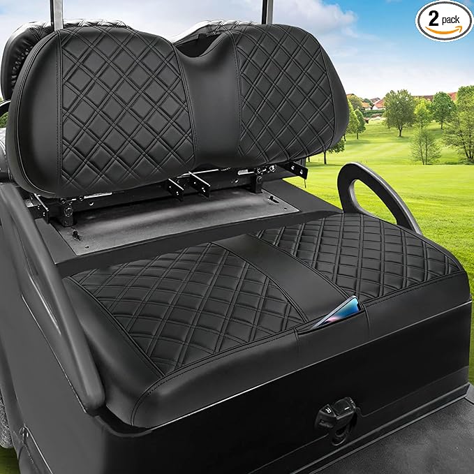 MOSNAI Club Car Precedent Seat Covers, Golf Cart Seat Covers for Club Car Precedent OEM Ordinary Seat, Front Seat Cover with Concave and Convex Design, Thick Vinyl Leather Comfortable/Easy to Clean