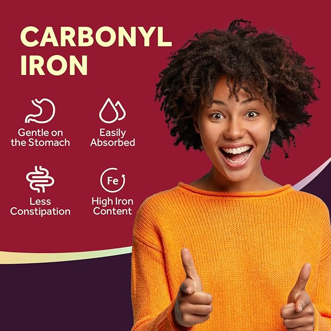 Doctor's Recipes Iron Supplement 65 mg with Vitamin C - Maximized Absorption & Stomach Friendly Iron Pills for Red Blood Cells Formation, Heart, Brain & Immunity Health - Vegan 120 Tabs (Pack of 2)