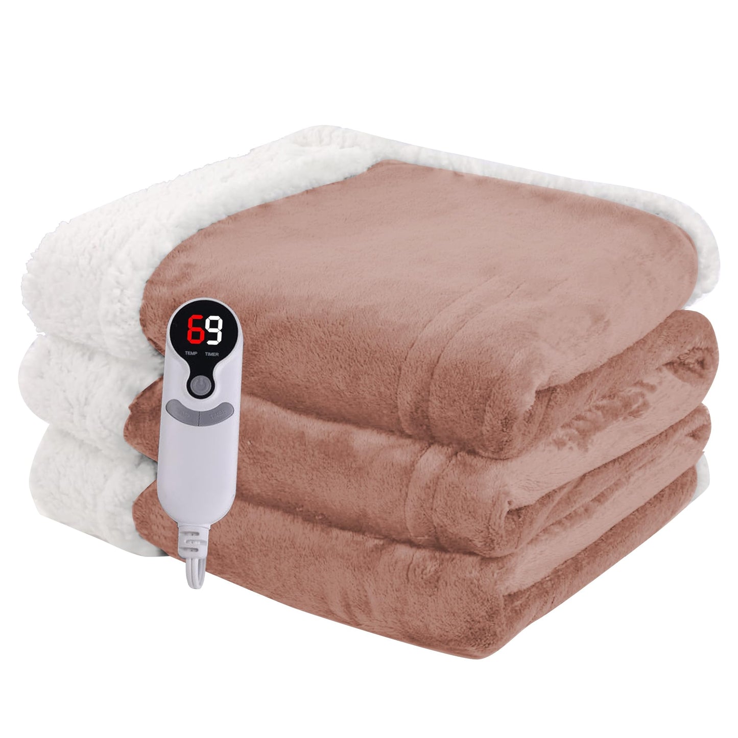 Heated Blanket Electric Blanket Full Size 72''x84'', Soft Flannel Heating Blanket with 1-10 Hour Auto Off - 6 Heat Settings - Machine Washable - Dark Grey