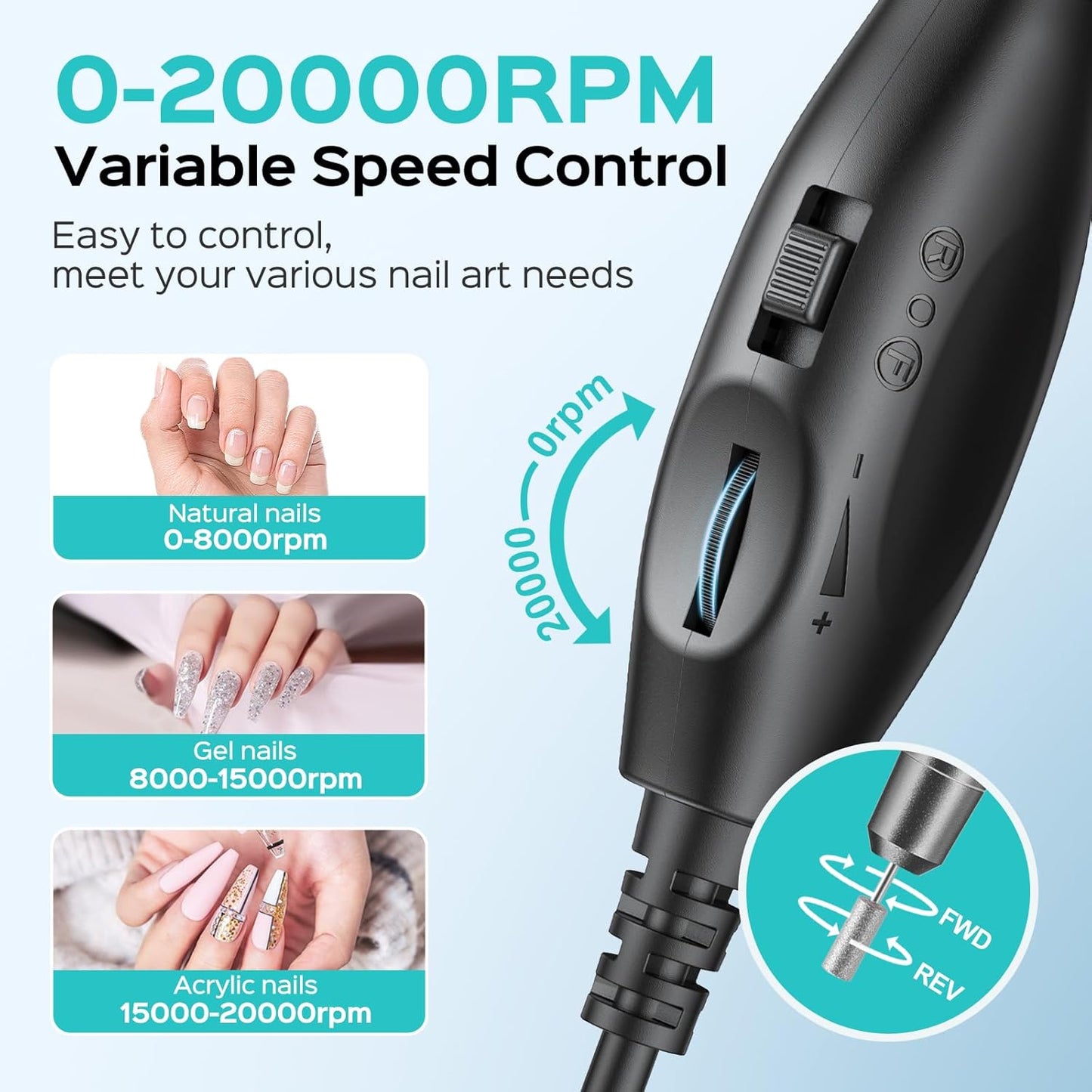 Professional Electric Nail Drill Kit | Portable Acrylic & Gel Nail File