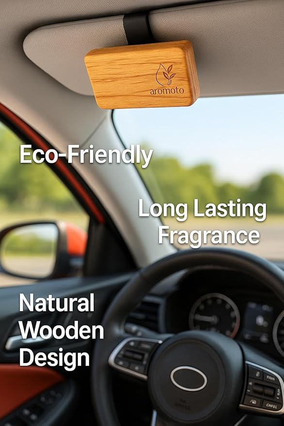 Wooden Car Air Freshener – Premium Natural Scents for Every Drive – Car Odor Eliminator (Jasmine)
