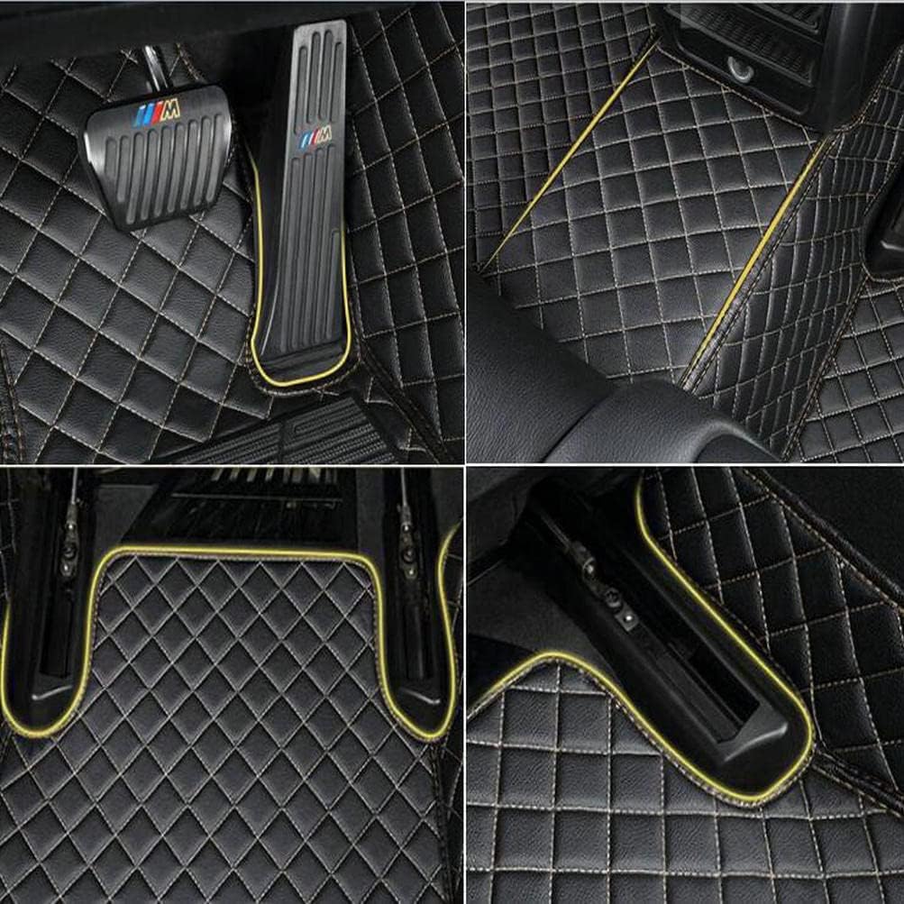 TAHALICustom Colors Car Floor Mats Black Pink for 99.9% Sedan SUV Sports， All-Weather Liners Car Floor mat，Luxury Leather Automotive Floor Mats (Black car mats,3D Floor Mats)