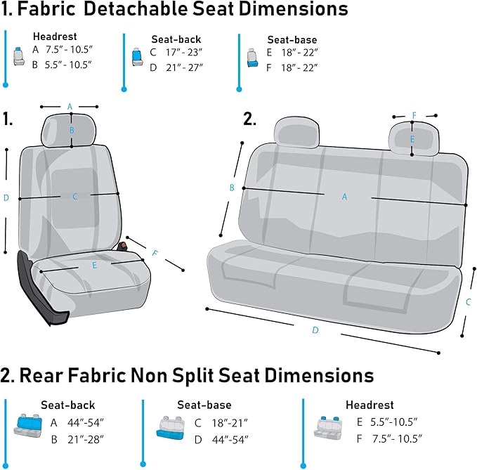 FH Group Car Seat Covers Flat Cloth Automotive Mint Full Set, Rear Solid Bench Universal Fit Combo Steering Wheel Cover & Seat Belt Pads Car Seat Protector for Cars Trucks SUV Interior Accessories