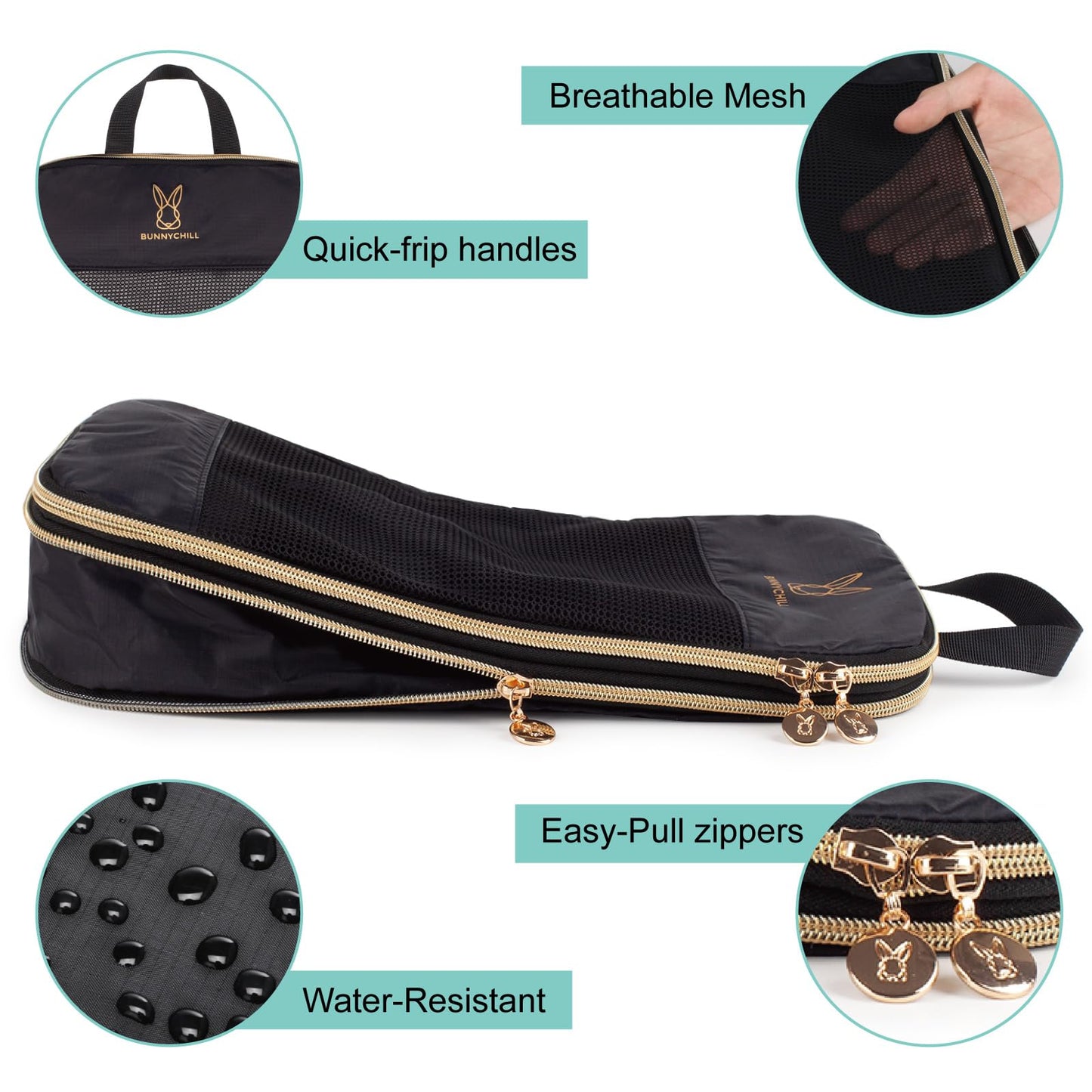 Expandable Compression Packing Cubes for Suitcases,6 Set Lightweight Compressible Travel Packing Organizer for Carry on Suitcase,Organizer Bags Set as Travel Essentials for Women Black